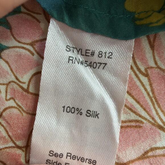 CAbi Women's large 100% Silk Poetry Tunic Top Style 812 Floral fairy Bohemian - Picture 8 of 10